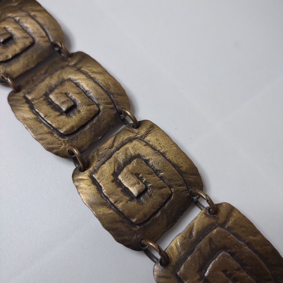 Vintage JJ Square Metal Link Bracelet - Picture 6 of 16